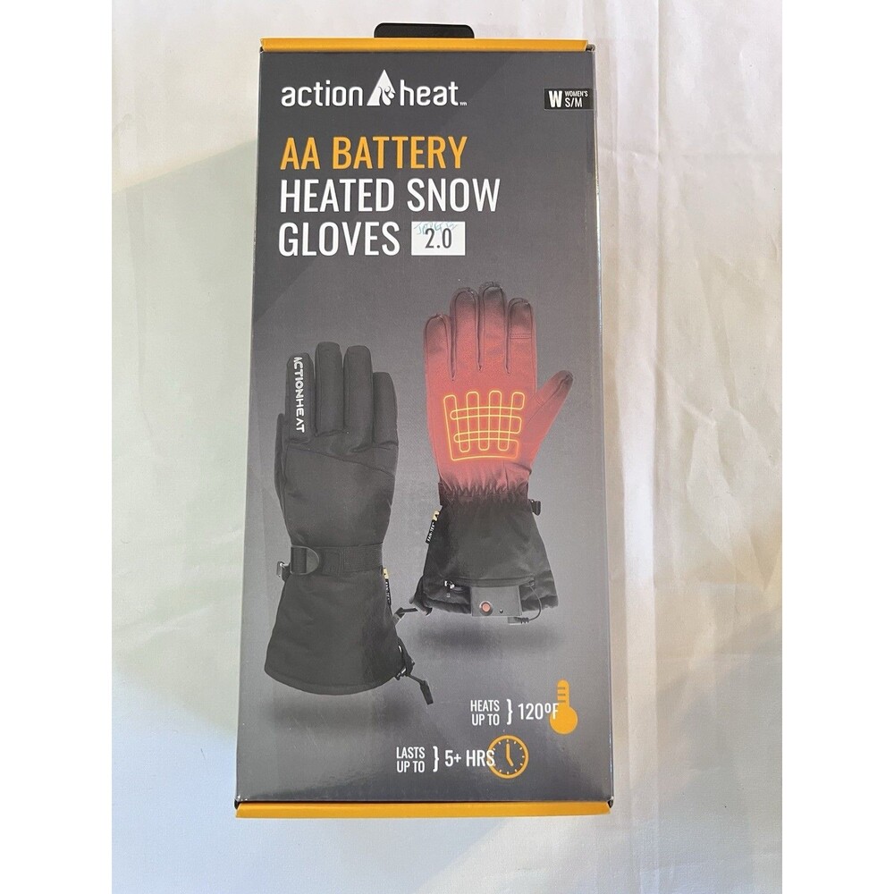 Women’s S/M Black ActionHeat One Size Fits All Battery Heated Gloves Waterproof